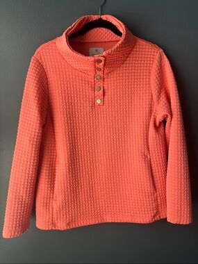 🧡 DUDLEY STEPHENS Perry Street Pullover Top Quilted Waffle Knit Medium like new